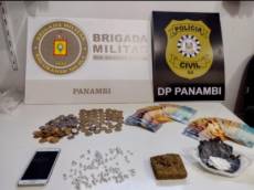 Operação policial apreende drogas e cumpre mandado de prisão em Panambi