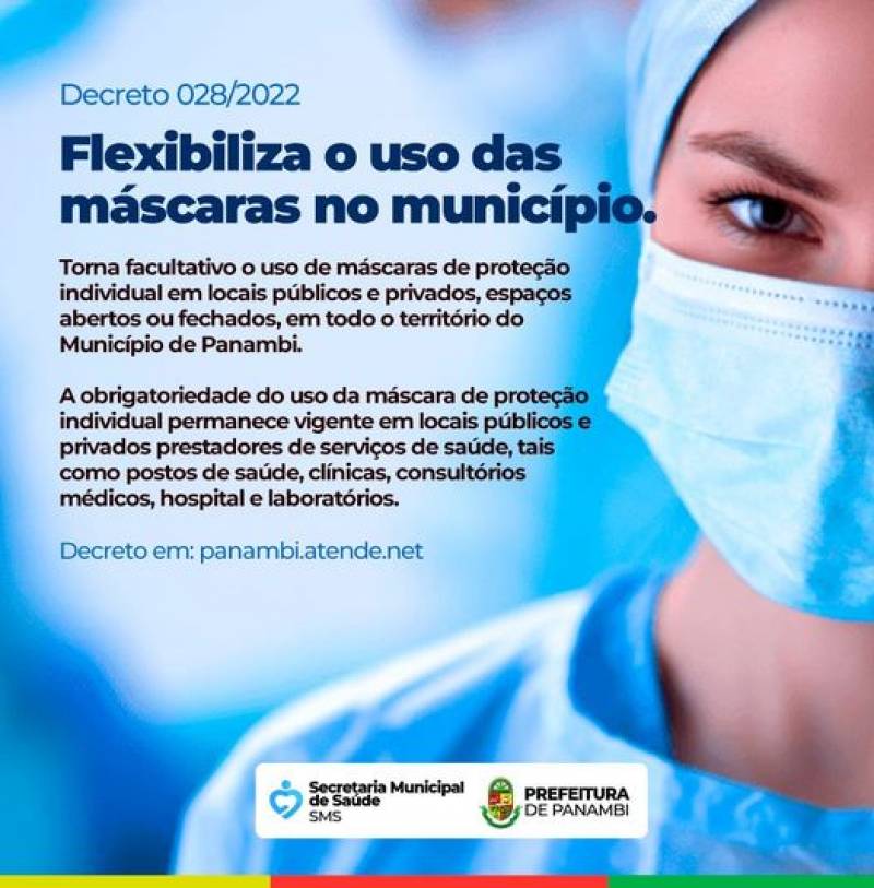 Uso de máscara passa a ser facultativo em Panambi