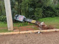 Equipamento de medição de velocidade é derrubado na manhã de hoje em Panambi