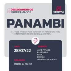 Aviso de Desligamento Programado - 28/07/22  - 13:30 / 16:30 / PANAMBI