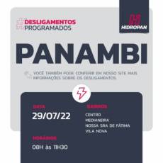 Aviso de Desligamento Programado - 29/07/22  - 08:00 / 11:30 / PANAMBI