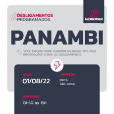 Aviso de Desligamento Programado - 01/08/22  - 13:30 / 15:00 / PANAMBI