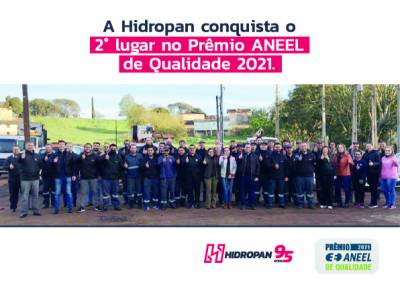 Hidropan conquista 2º lugar no Prêmio ANEEL de Qualidade 2021