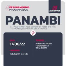 DESLIGAMENTO PROGRAMADO | PANAMBI |  17/08/22 | 13H30 ÀS 17H