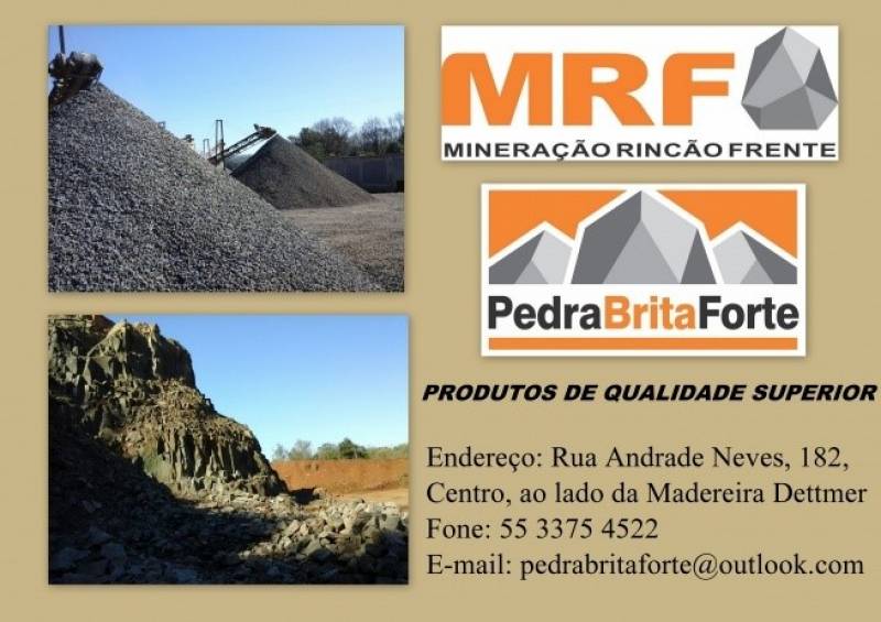 Pedra Brita em todas as medidas é na Mineração Rincão Frente em Panambi