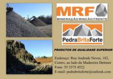 Pedra Brita em todas as medidas é na Mineração Rincão Frente em Panambi