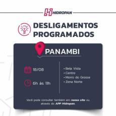 DESLIGAMENTO DE ENERGIA PROGRAMADO PARA DIA 18/08/2024  EM PANAMBI