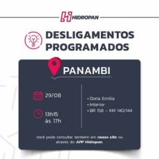 Desligamento de energia programado 29/08/2024 em Panambi