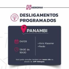 Desligamento de energia programado 04/09/2024  em Panambi