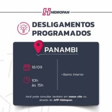 Desligamento de energia programado 18/09/2024  em Panambi