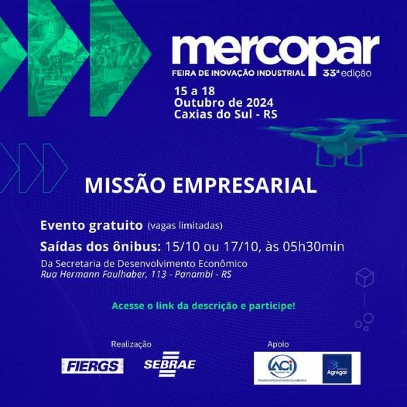 Mercopar | O Sebrae RS, em parceria com a Prefeitura de Panambi