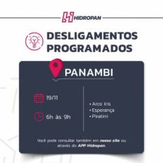 Desligamento de energia programado 19/11/2024 em Panambi 