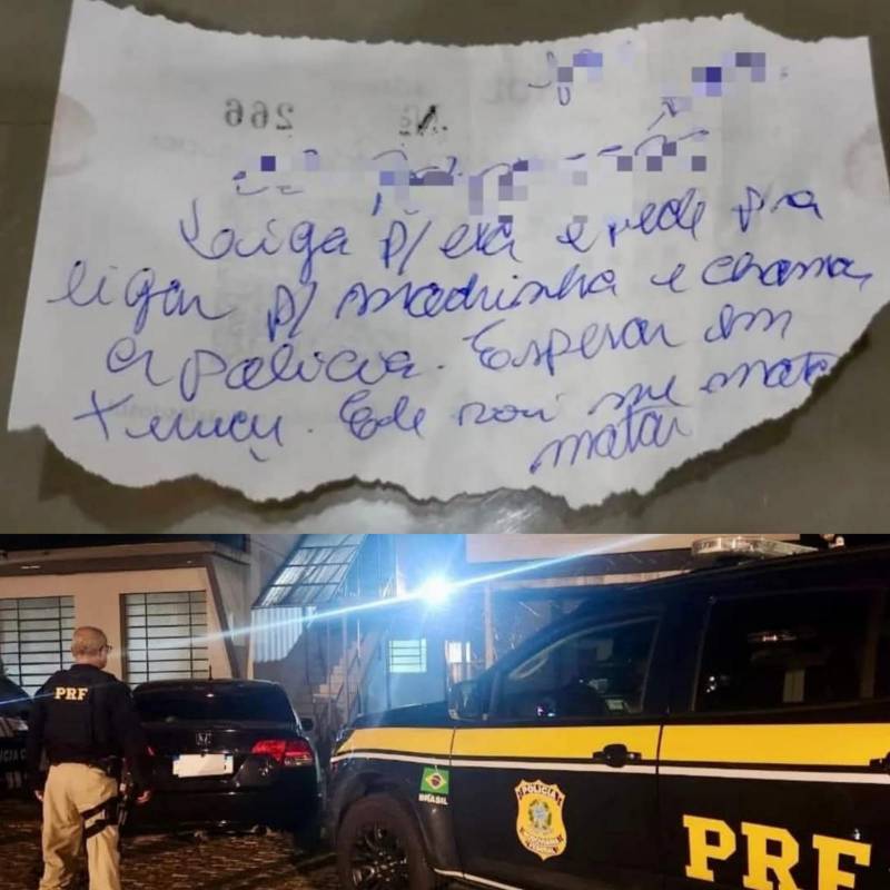 PRF resgata mulher vítima de cárcere privado, após bilhete em posto de combustivel, em Camaquã