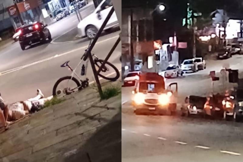 Ciclista sofre queda no centro de Panambi
