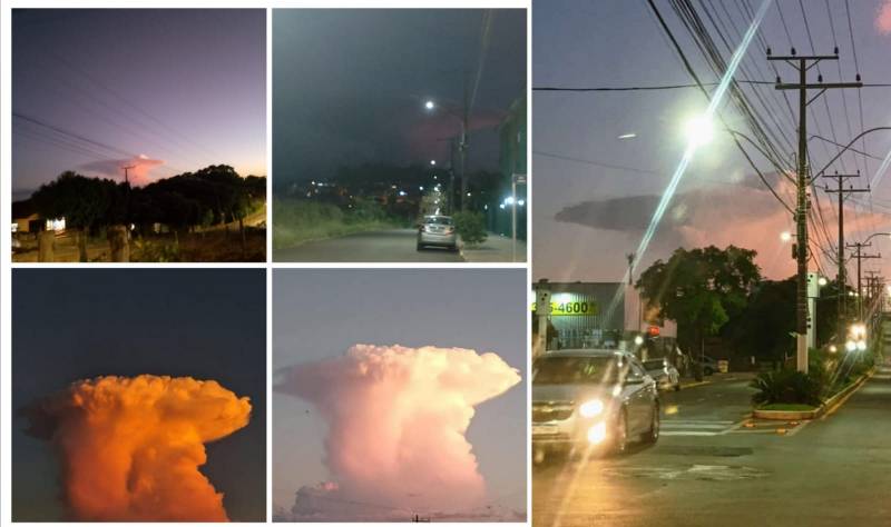 Uma nuvem impressionante do tipo Cumulus Nimbus foi avistada em Panambi