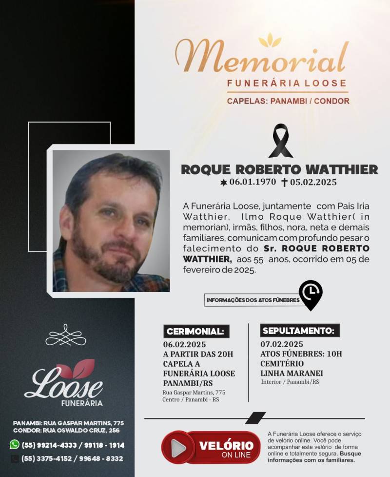 Funerária Loose comunica falecimento