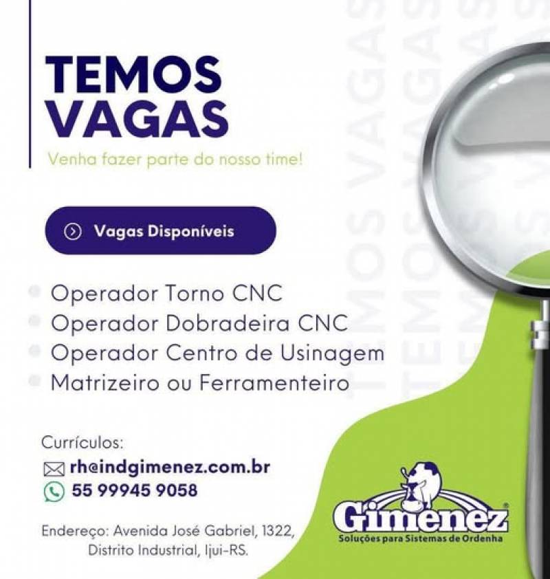 Empresa seleciona interessados para seguintes vagas: