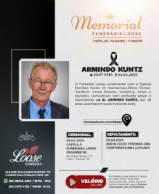 Funerária Loose comunica falecimento em Panambi