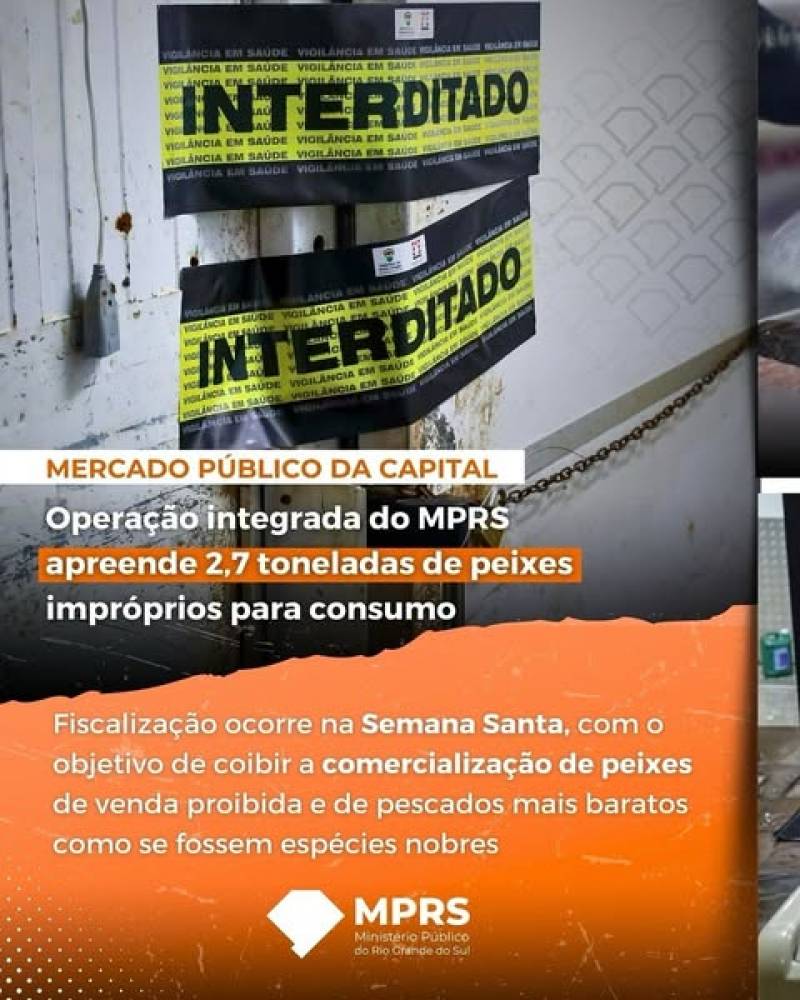 MP do RS recolhe toneladas de produtos impróprios no centro da Capital 
