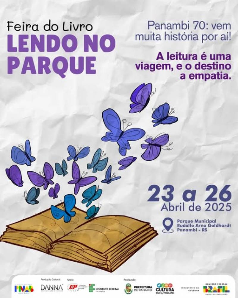 Feira do Livro Lendo no Parque, acontecerá nos dias 23, 24, 25 e 26 de abril