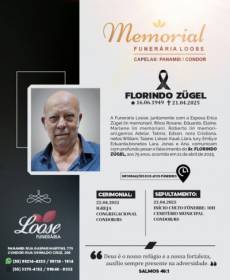 Funerária Loose comunica falecimento em Condor