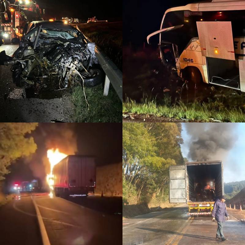 Dois acidentes deixam mortos e interditam a BR-386 entre Soledade e Tio Hugo