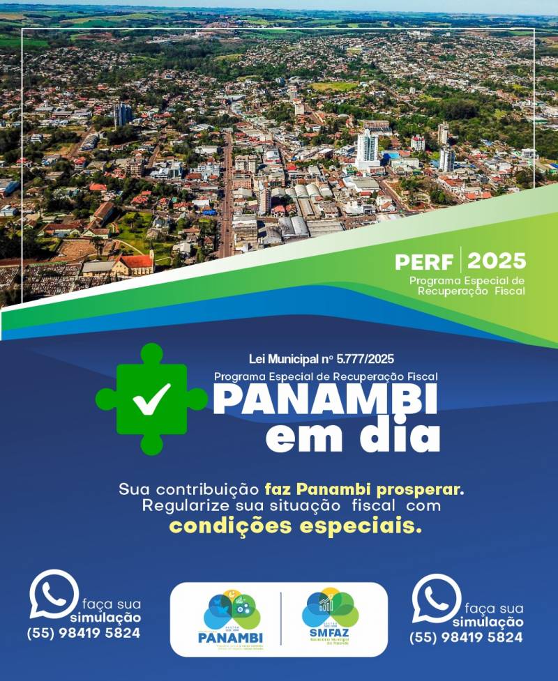 Programa Panambi em dia  REFIS 2025!