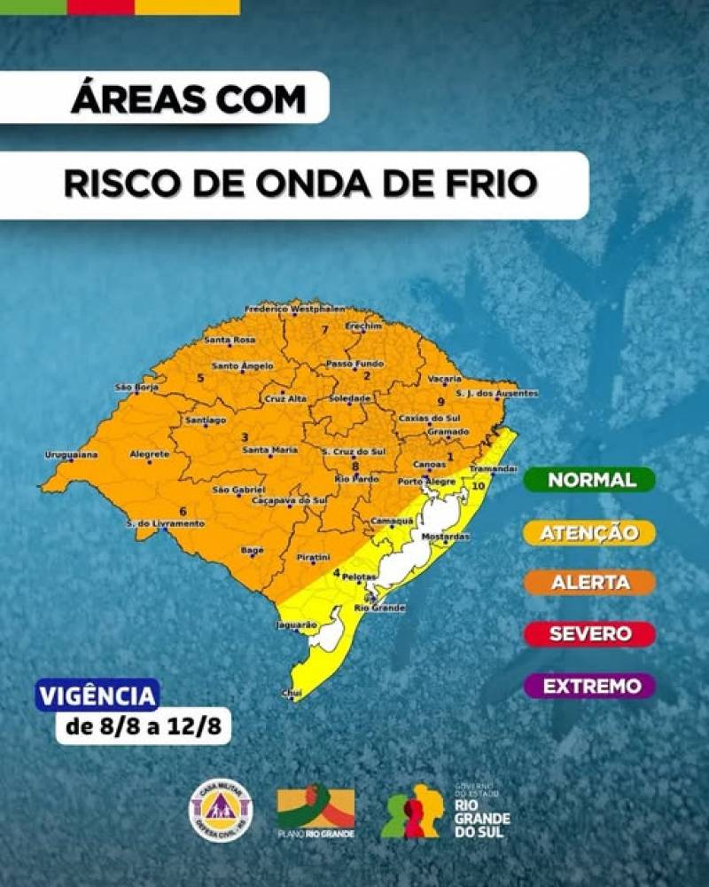 Frio retorna com força a partir desta sexta feira