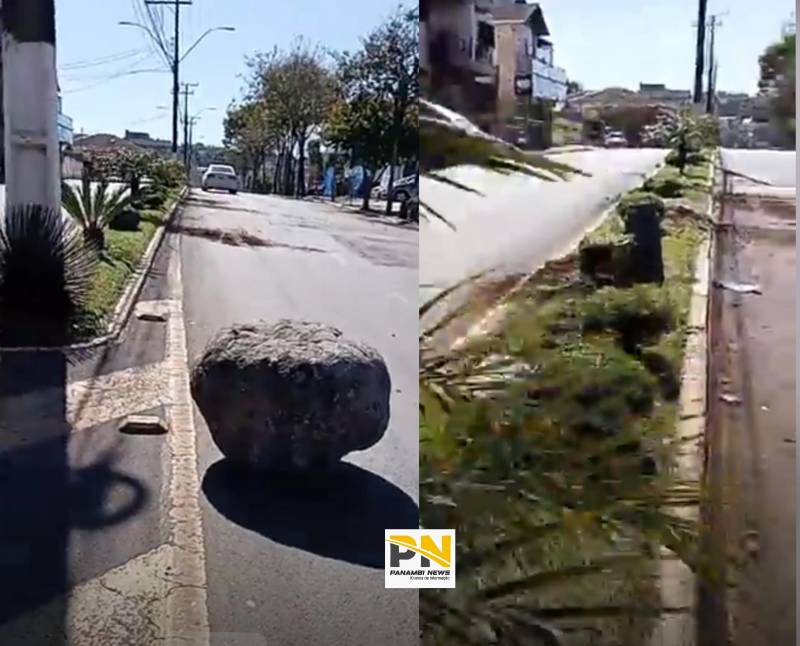 Carro colide no canteiro central da Avenida Adenauer em Panambi
